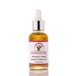 Organic prickly pear seed oil in elegant glass bottle with eco-friendly packaging box.